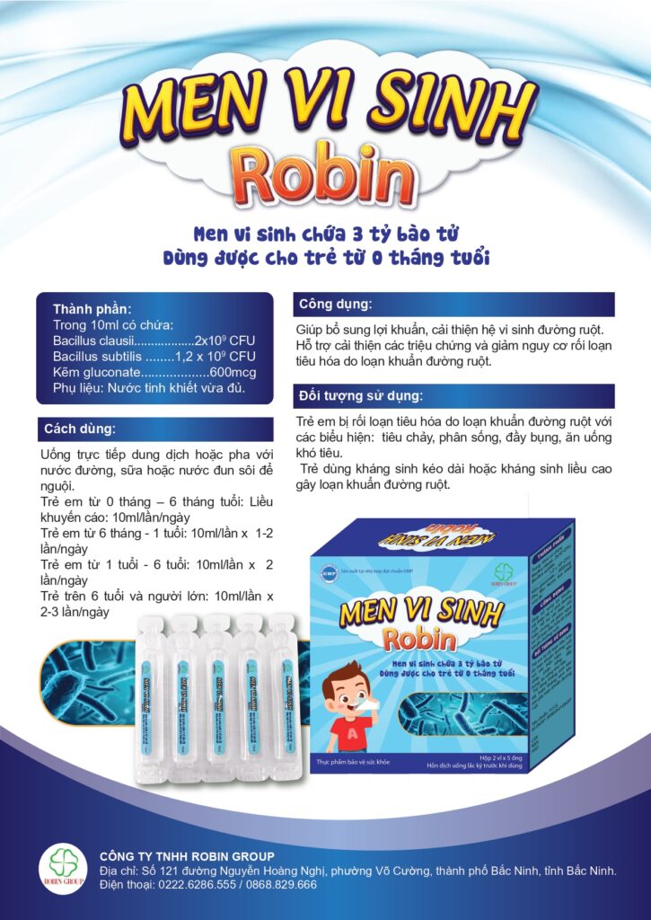 Men vi sinh robin hỗ trợ điều trị rối loạn tiêu hóa