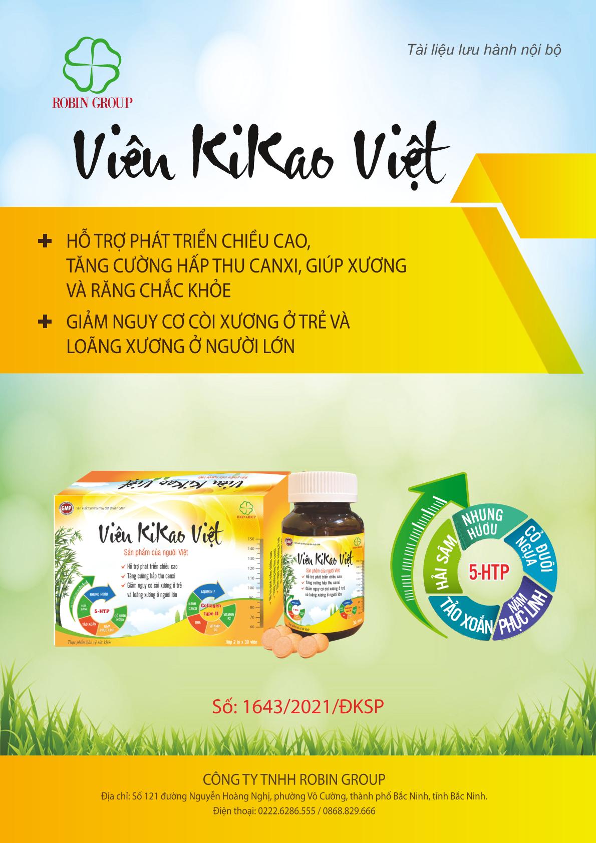 Vien kikao Viet tăng chiều cao bổ sung canxi chống còi xương loãng xương
